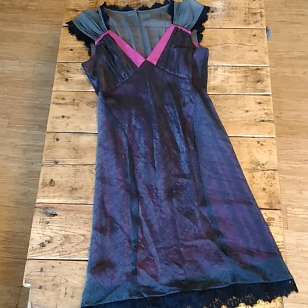 Hype Sheer Pink Black Dress | Size 8